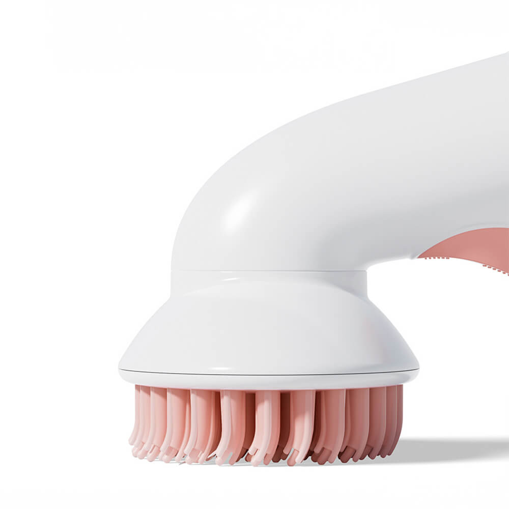 Brosse de bain massante avec distributeur de shampoing 2 en 1 pour chien