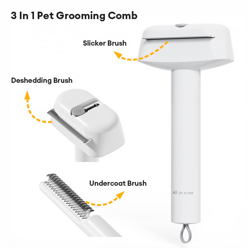 Brosse toilettage 3 en 1 anti perte de poils pour chien et chat