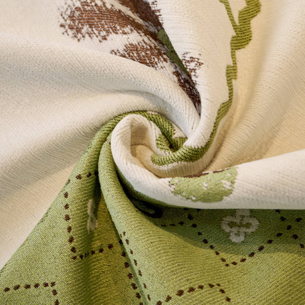 Housse de canapé antidérapante en tissu chenille résistant aux griffures style champêtre forme irrégulière