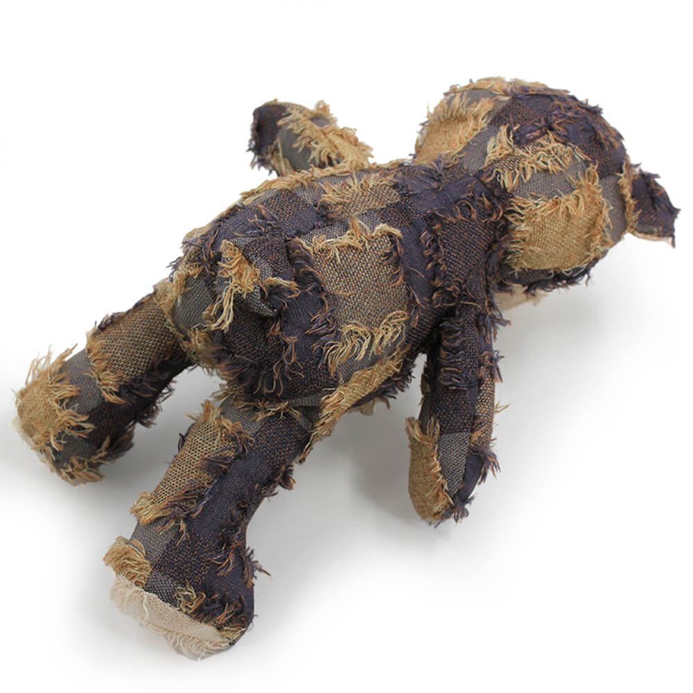 Jouet couineur en peluche durable pour chien à mâcher en denim rustique