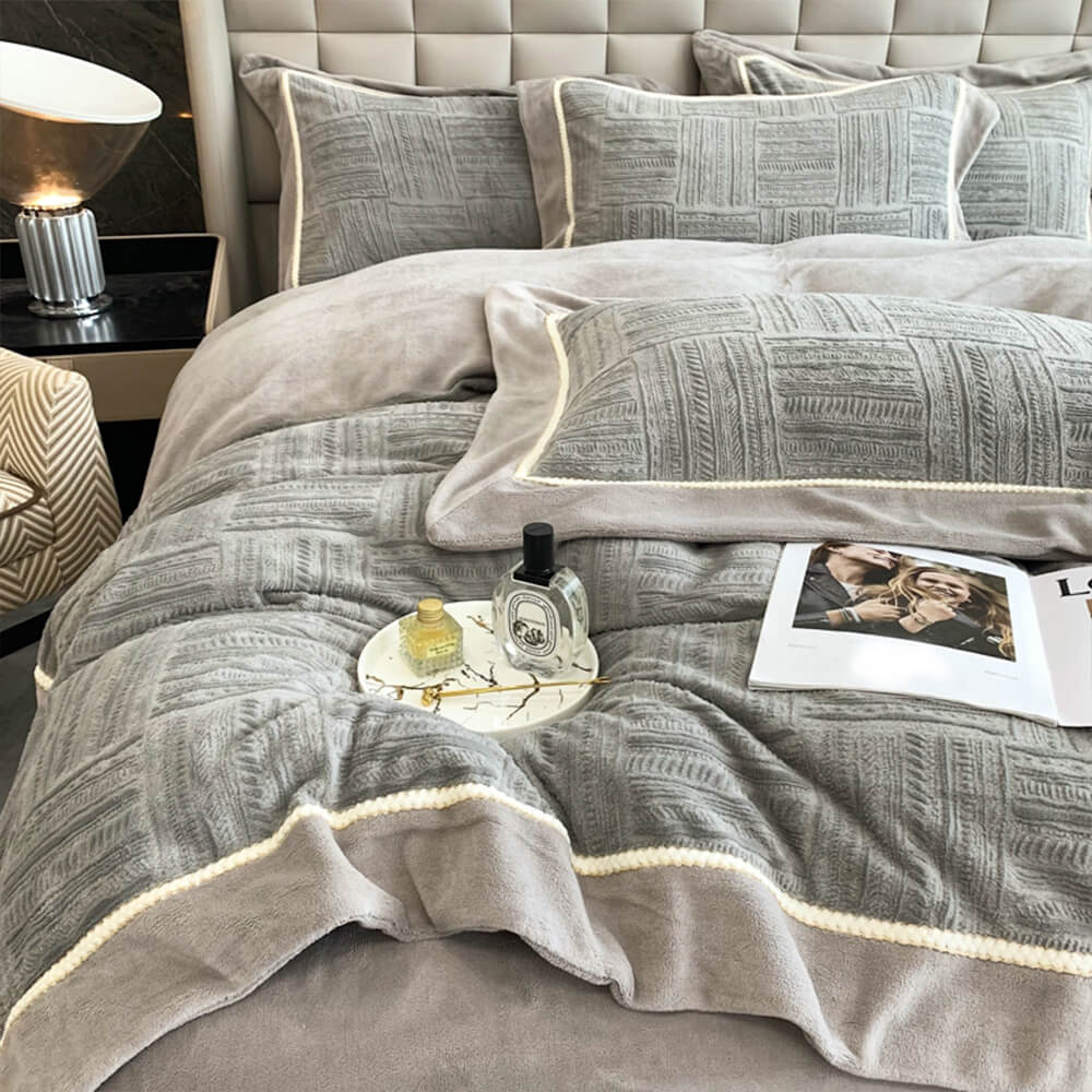 Parure de lit en velours doux et luxueux