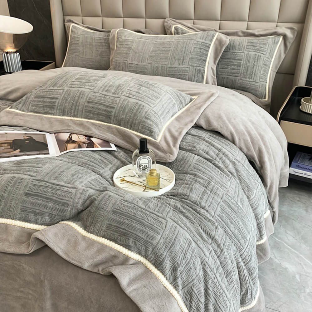 Parure de lit en velours doux et luxueux