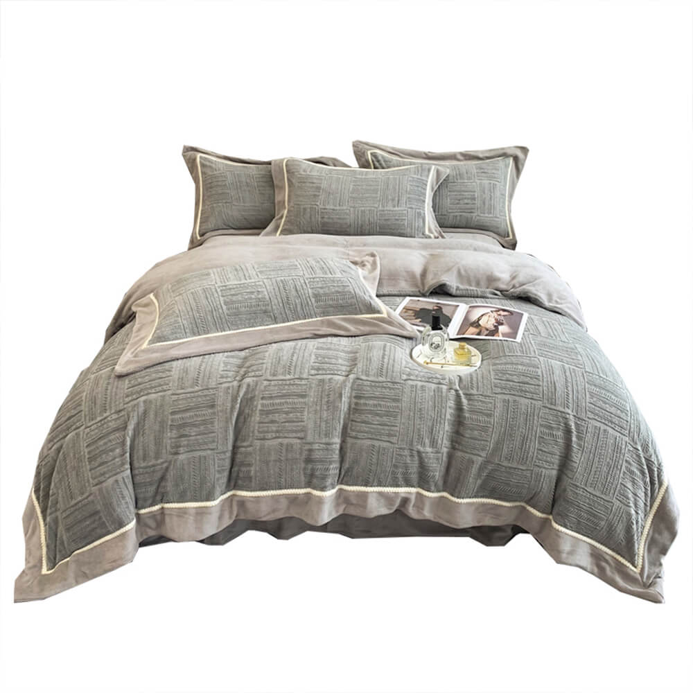 Parure de lit en velours doux et luxueux