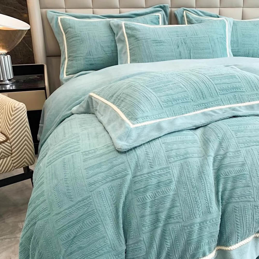 Parure de lit en velours doux et luxueux