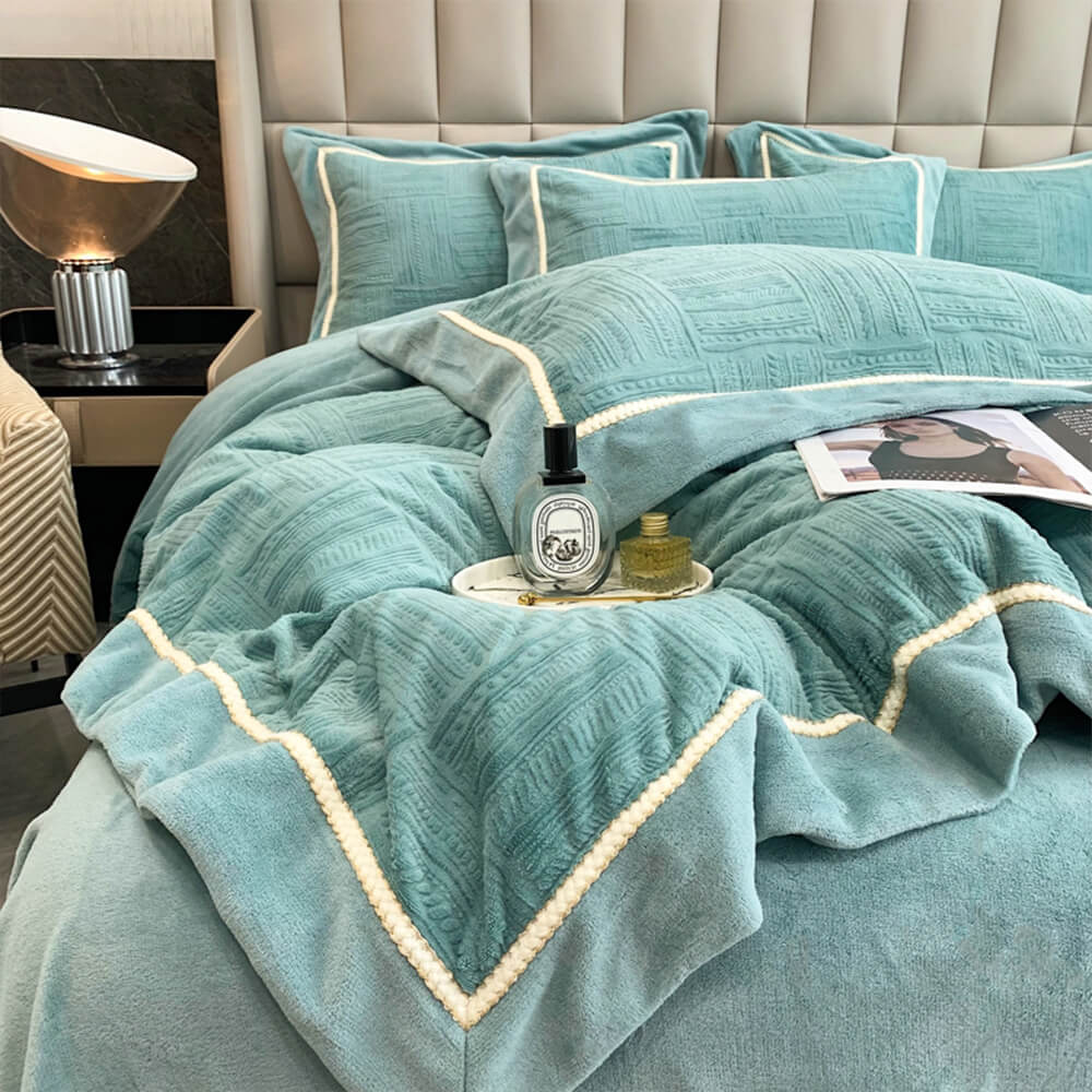 Parure de lit en velours doux et luxueux