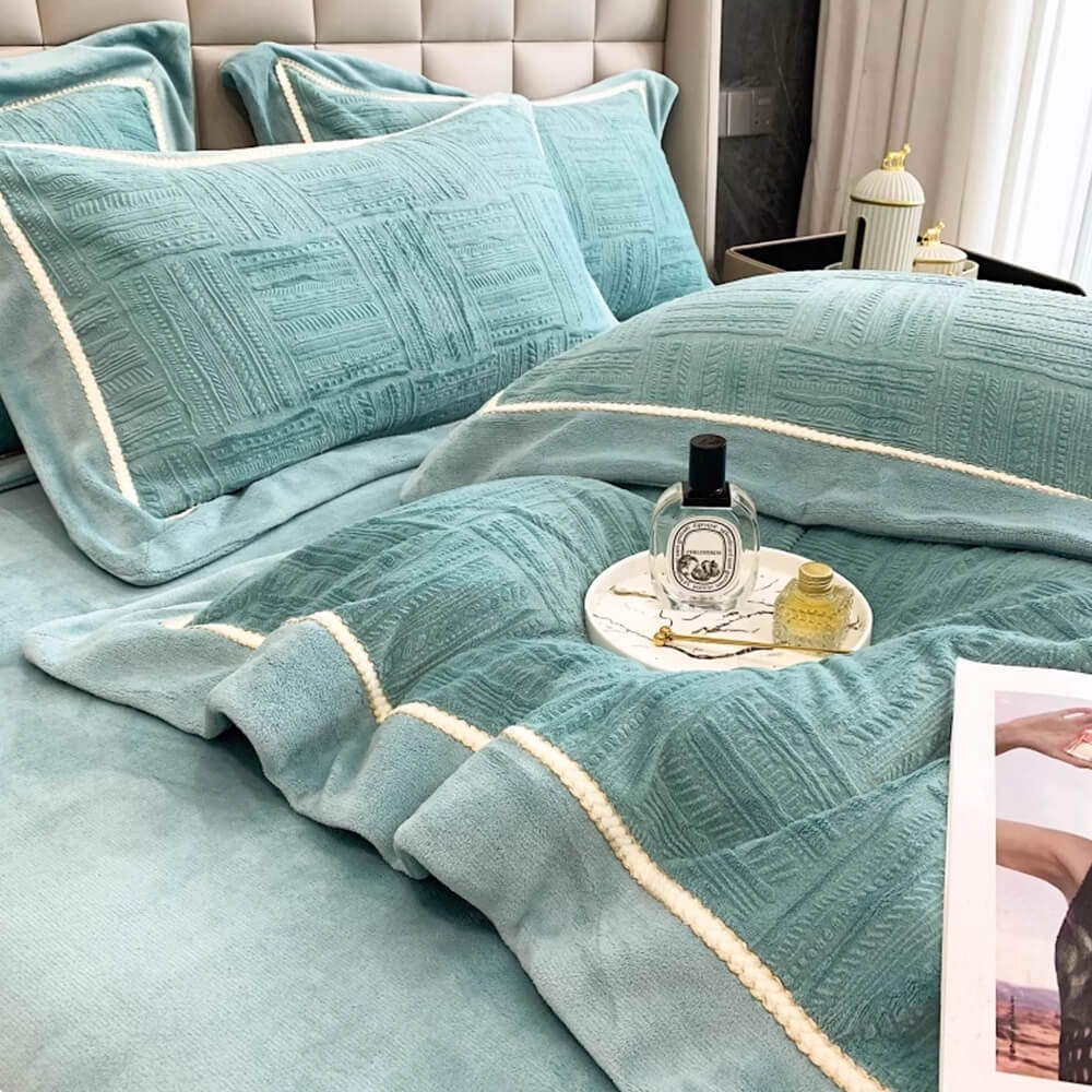 Parure de lit en velours doux et luxueux