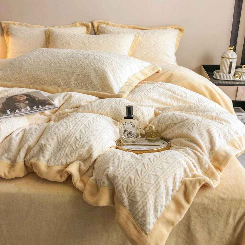 Parure de lit en velours doux et luxueux
