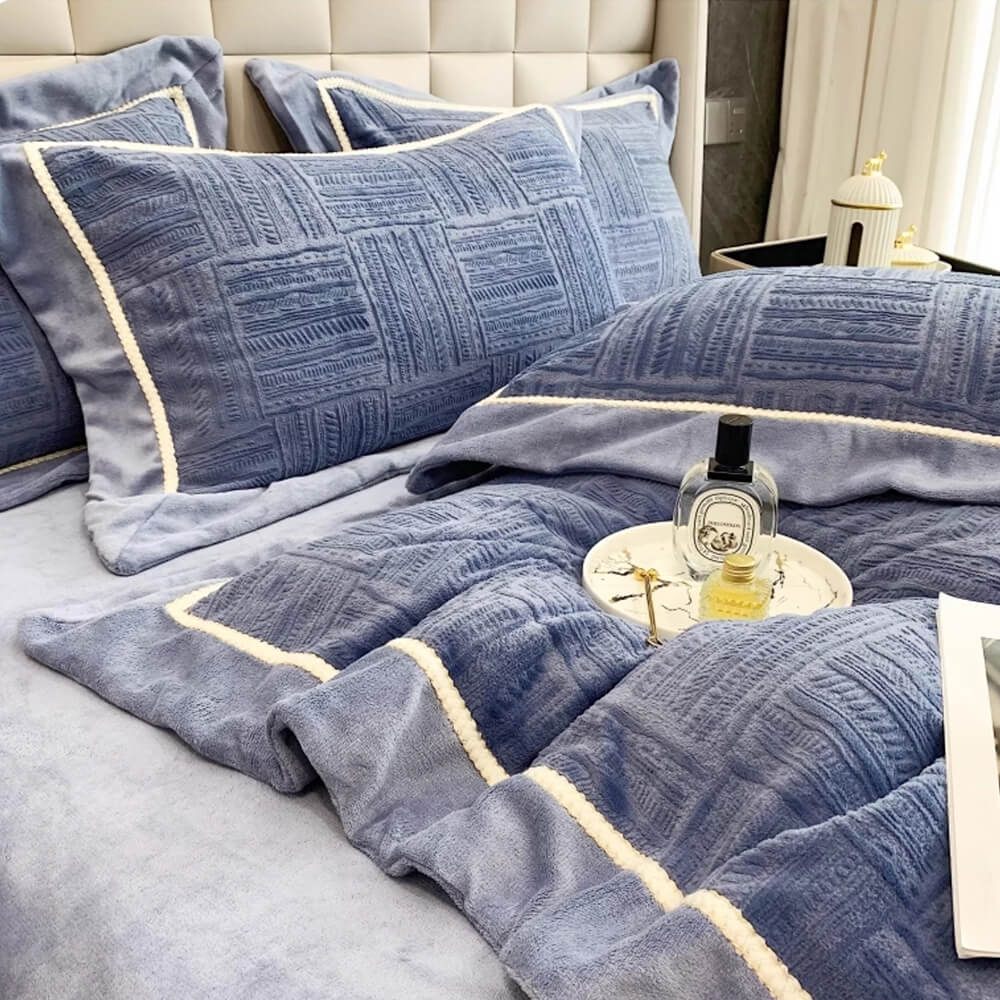 Parure de lit en velours doux et luxueux