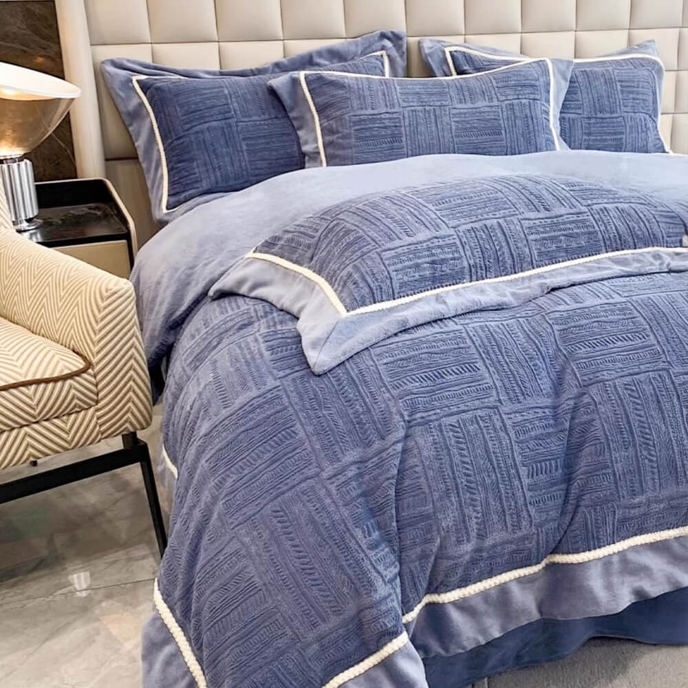 Parure de lit en velours doux et luxueux