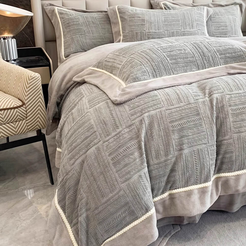 Parure de lit en velours doux et luxueux