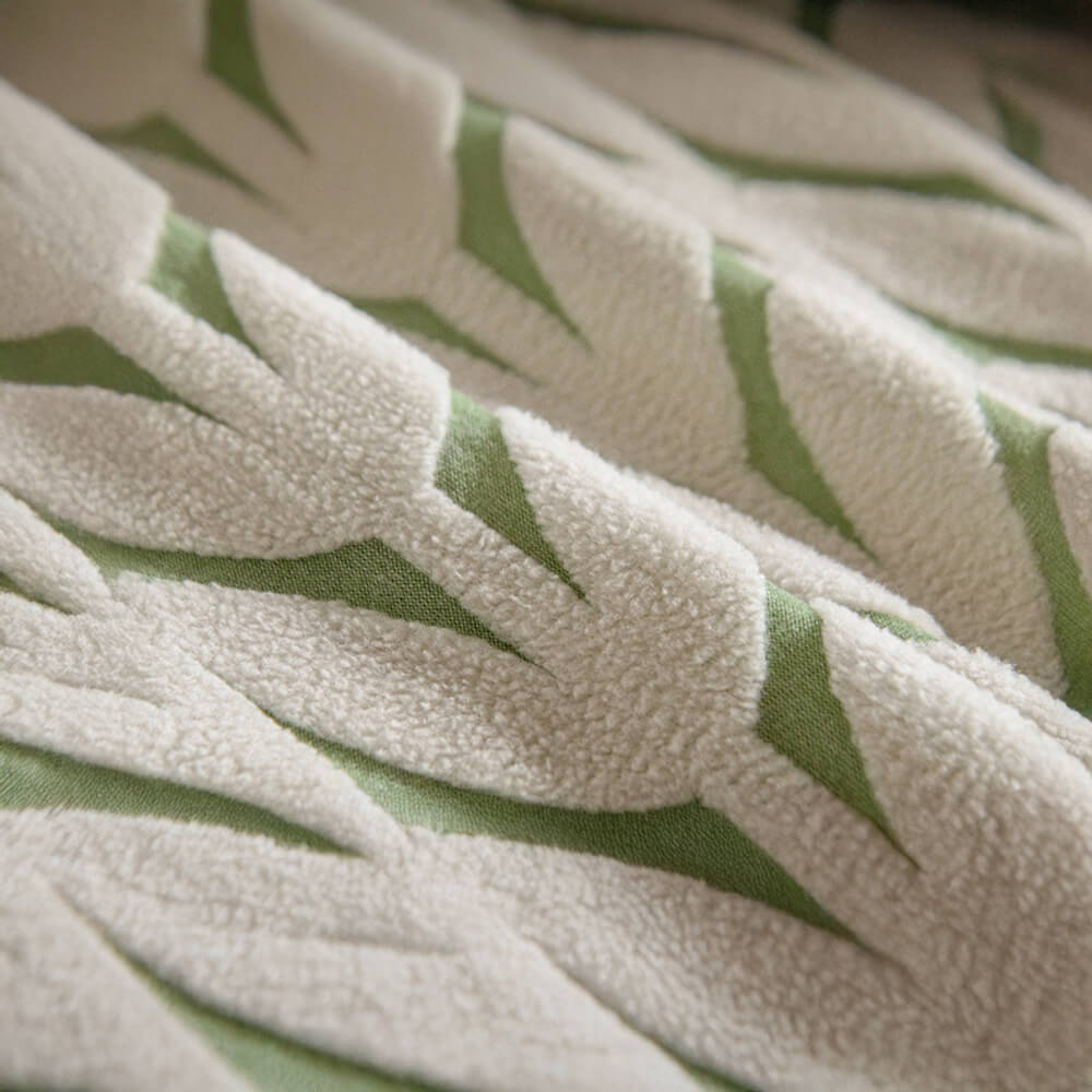Housse de canapé magique en polaire jacquard avec motif d'épi de blé texturé