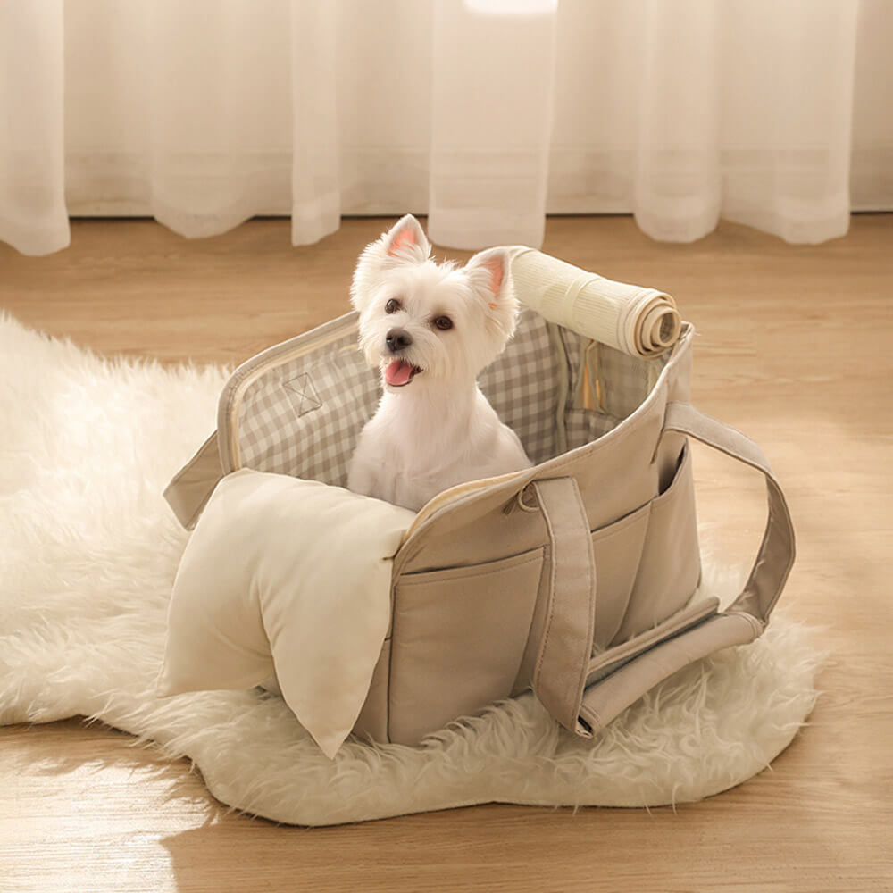 Sac de transport pour chien et chat en tartan tendance pratique pour l