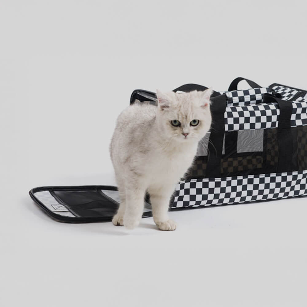 Sac de transport léger et pliable pour chien et chat en mesh respirant