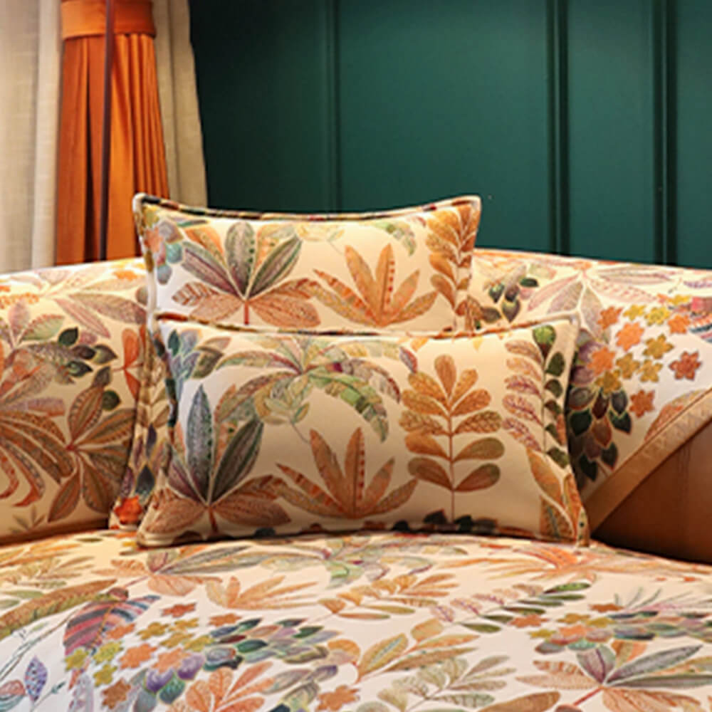 Housse de canapé décorative antidérapante en chenille florale toutes saisons