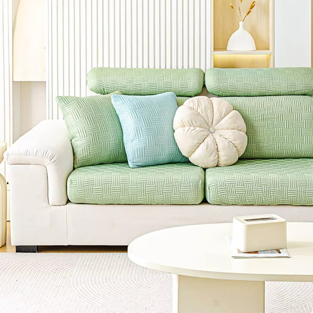 Housse de canapé extensible magique motif géométrique style moderne