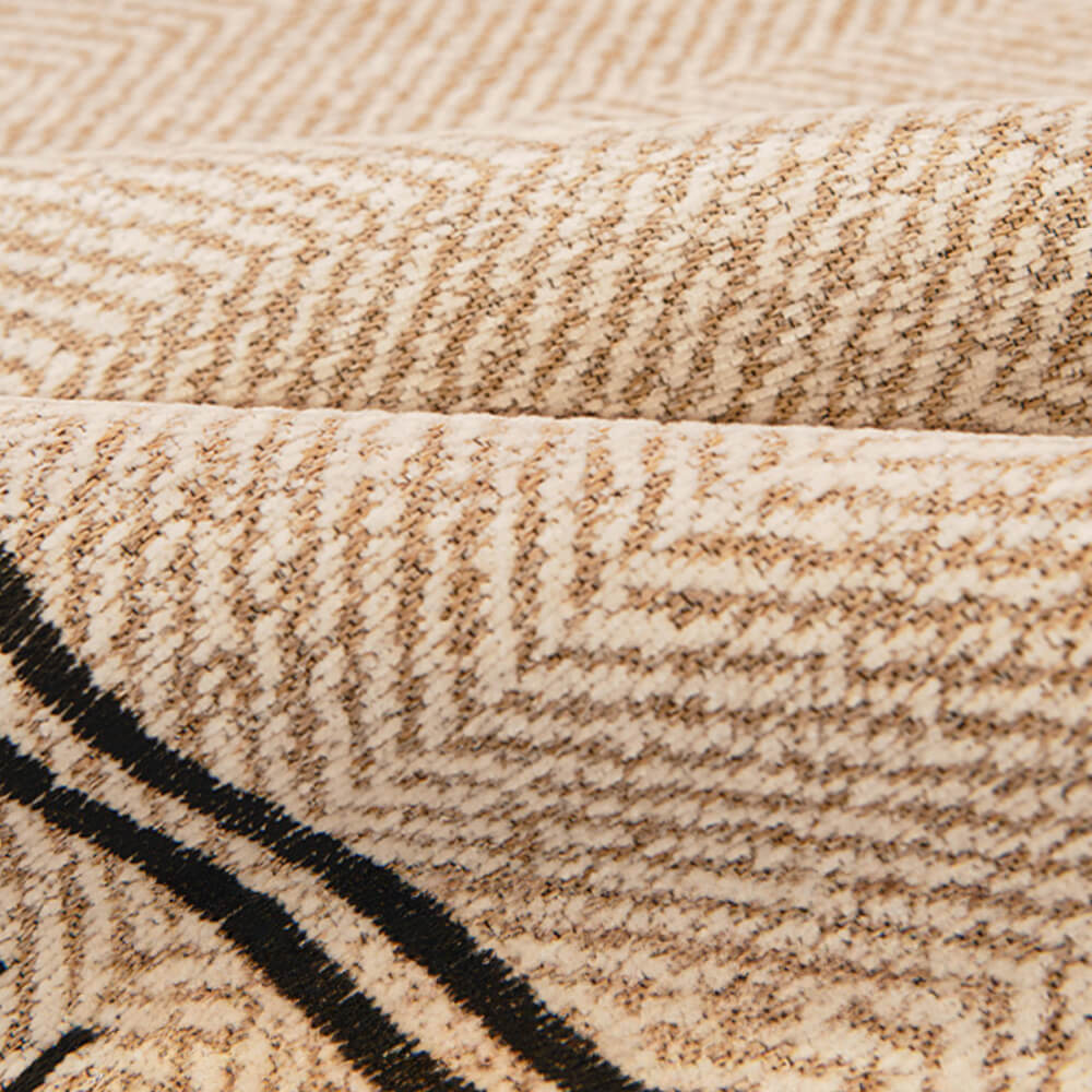 Housse de canapé en chenille à chevrons antidérapante avec bords ondulés