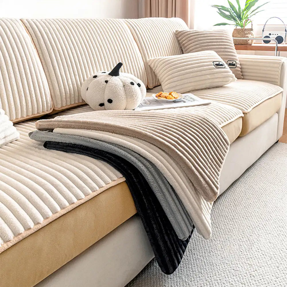 Housse de canapé extensible protectrice en velours droit confortable à la mode