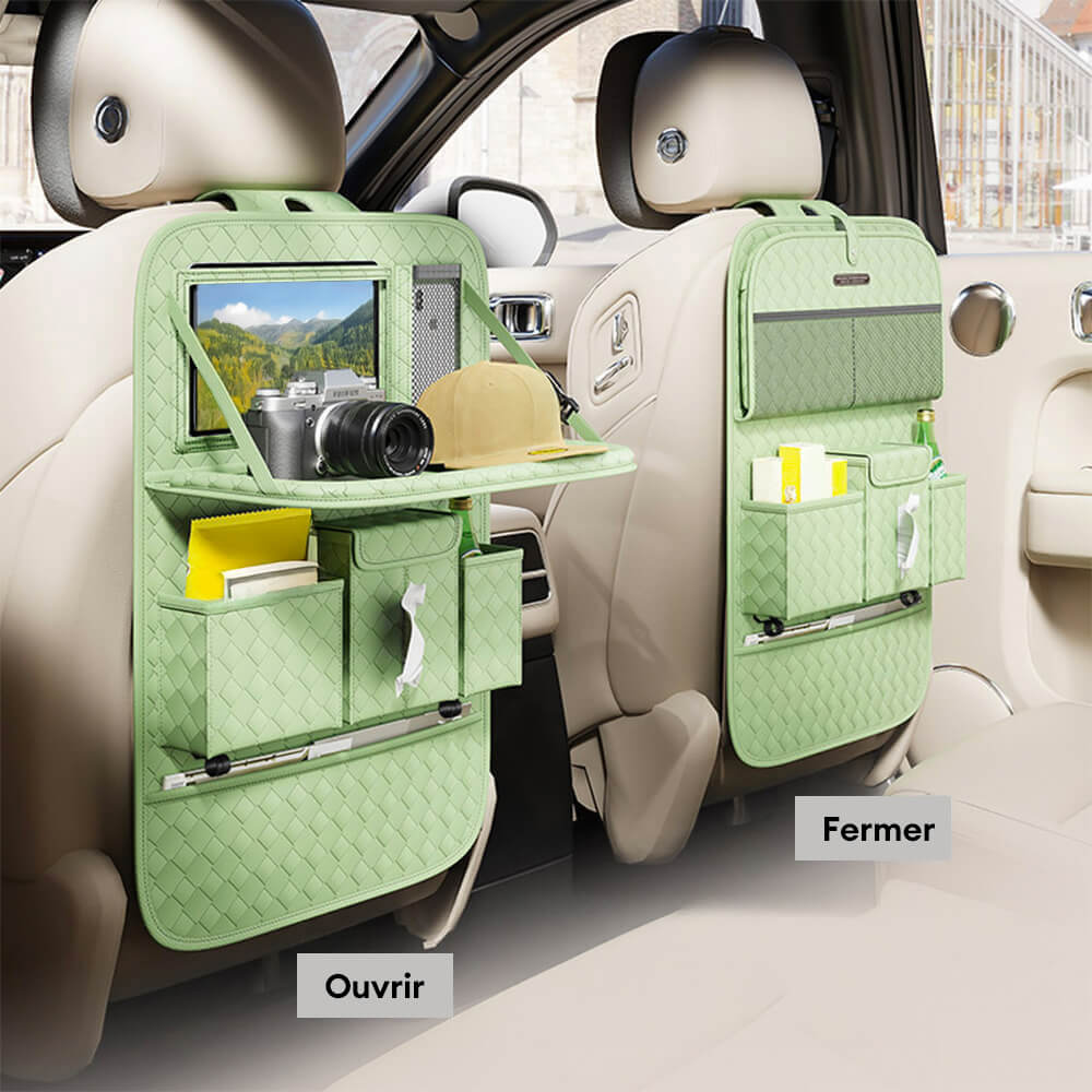 Sac de rangement suspendu écologique pour siège arrière de voiture pliable avec plateau