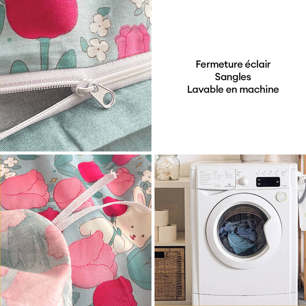 Parure de draps en coton floral respirant