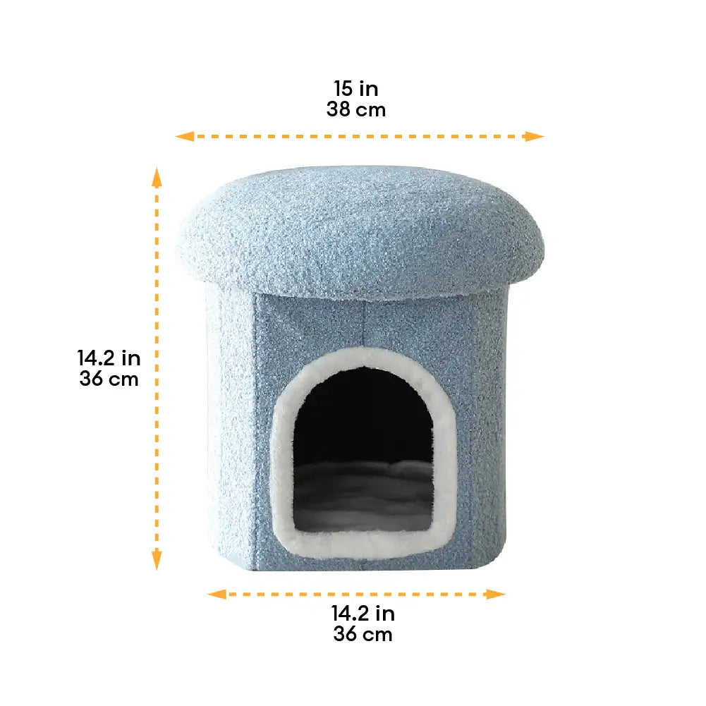 Maison pour animaux portable en forme d'ottoman condo pliable pour chat grotte pour chat
