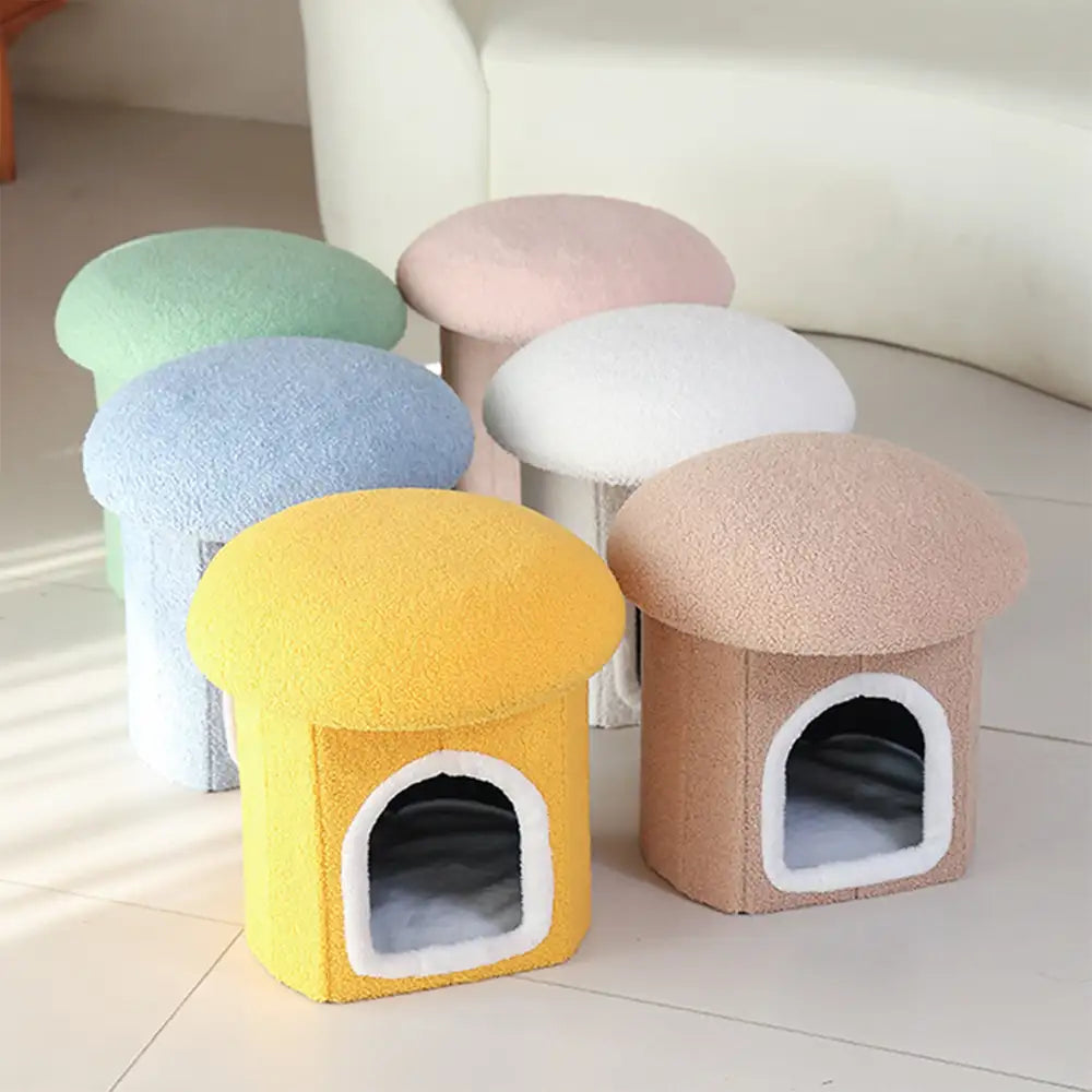 Maison pour animaux portable en forme d'ottoman condo pliable pour chat grotte pour chat