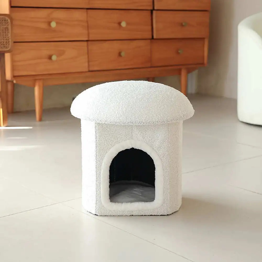 Maison pour animaux portable en forme d'ottoman condo pliable pour chat grotte pour chat