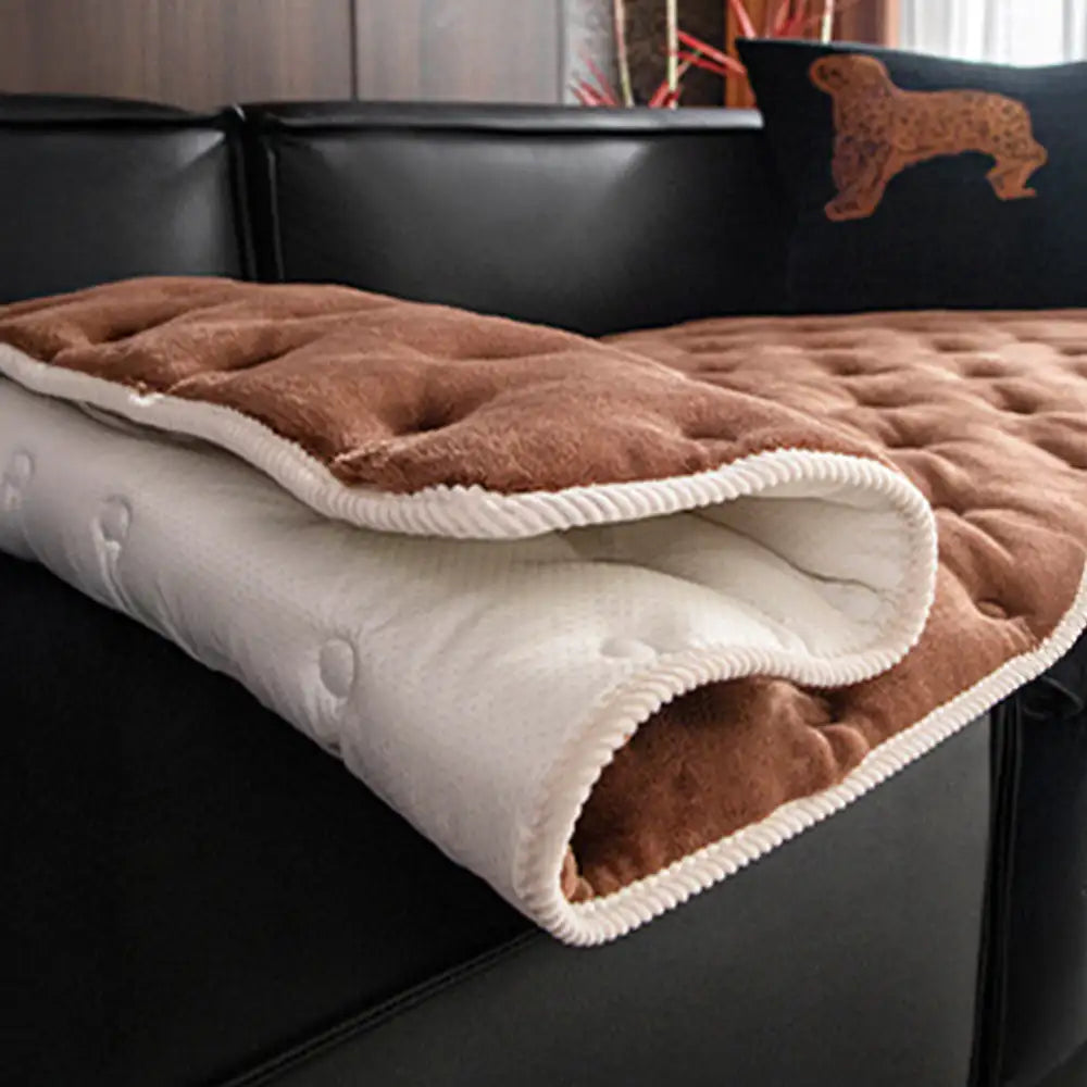 Housse de canapé vintage en cuir protection antidérapante