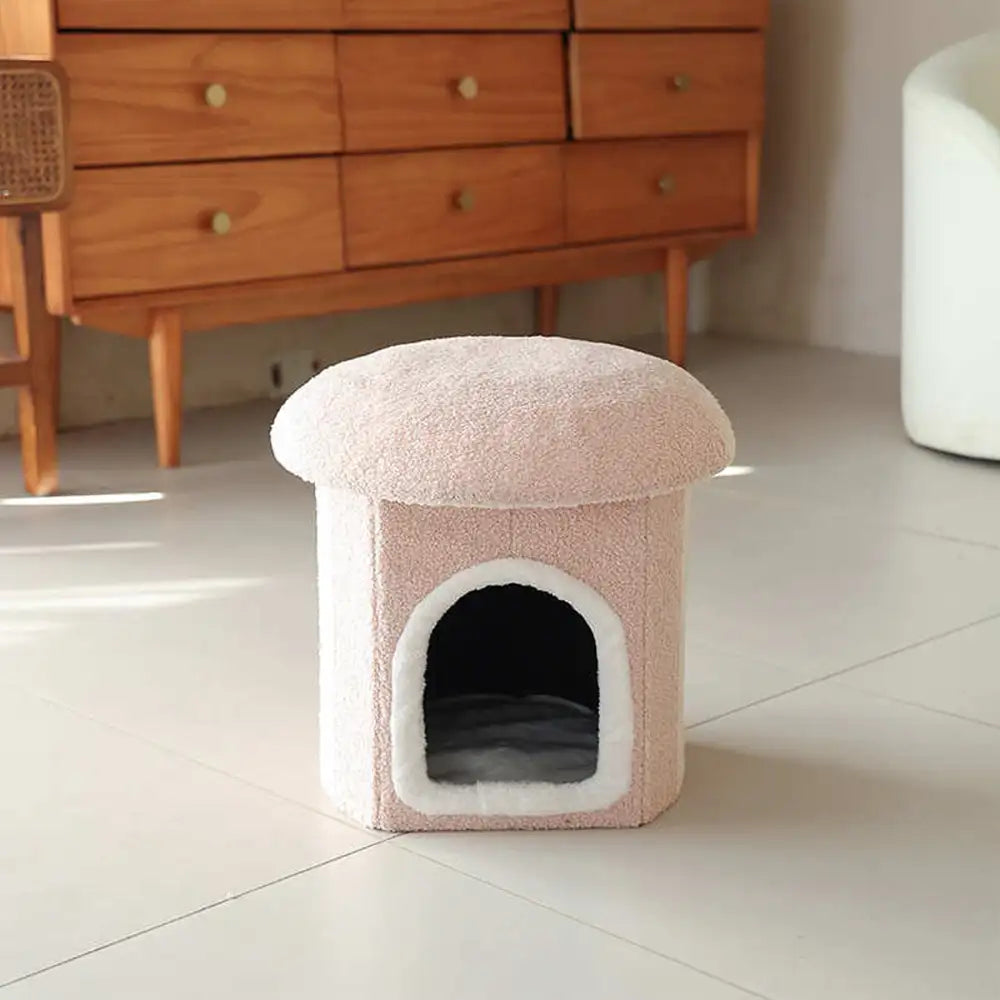 Maison pour animaux portable en forme d'ottoman condo pliable pour chat grotte pour chat