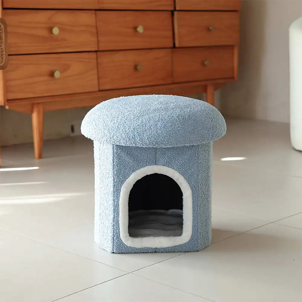 Maison pour animaux portable en forme d'ottoman condo pliable pour chat grotte pour chat