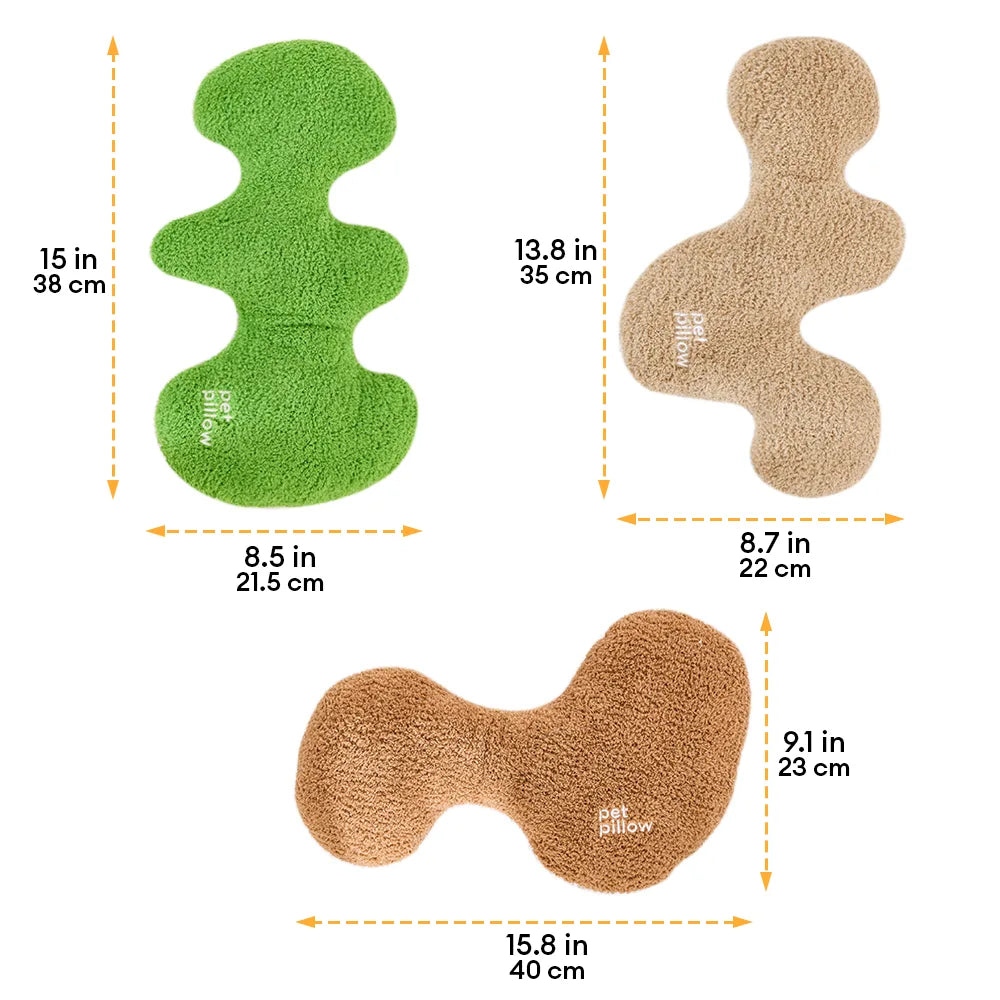 Coussin jouet pour chien en forme d’os avec couineur