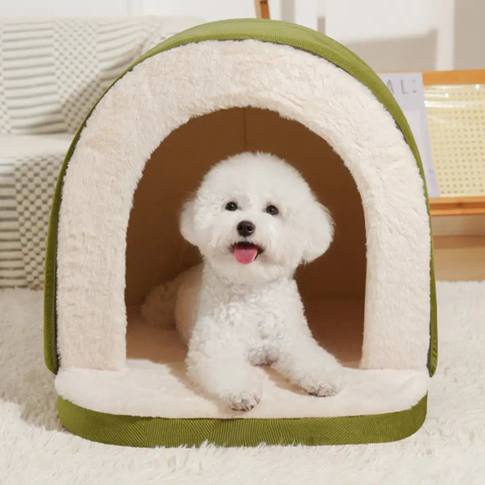 Caverne pour chat et chien chaude et douillette style grotte pour un sommeil profond