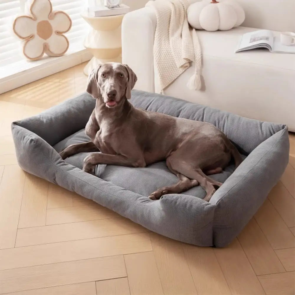 Lit pour chien confortable en velours côtelé détachable résistant aux rayures et respirant