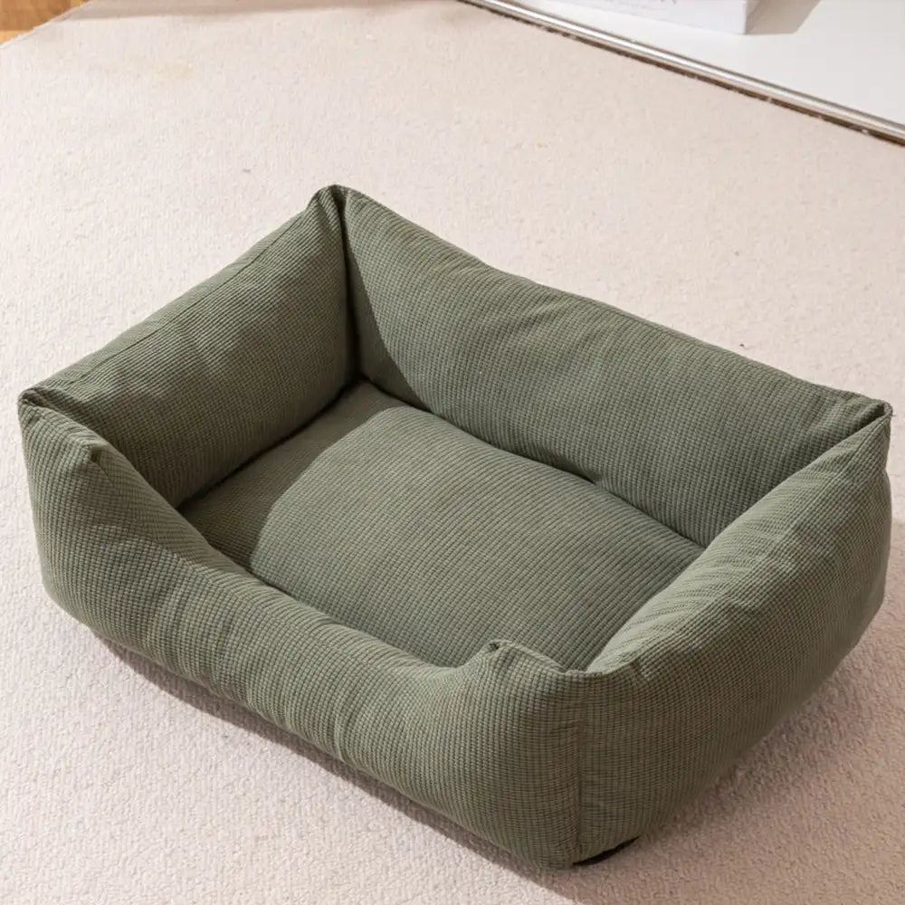 Lit pour chien confortable en velours côtelé détachable résistant aux rayures et respirant