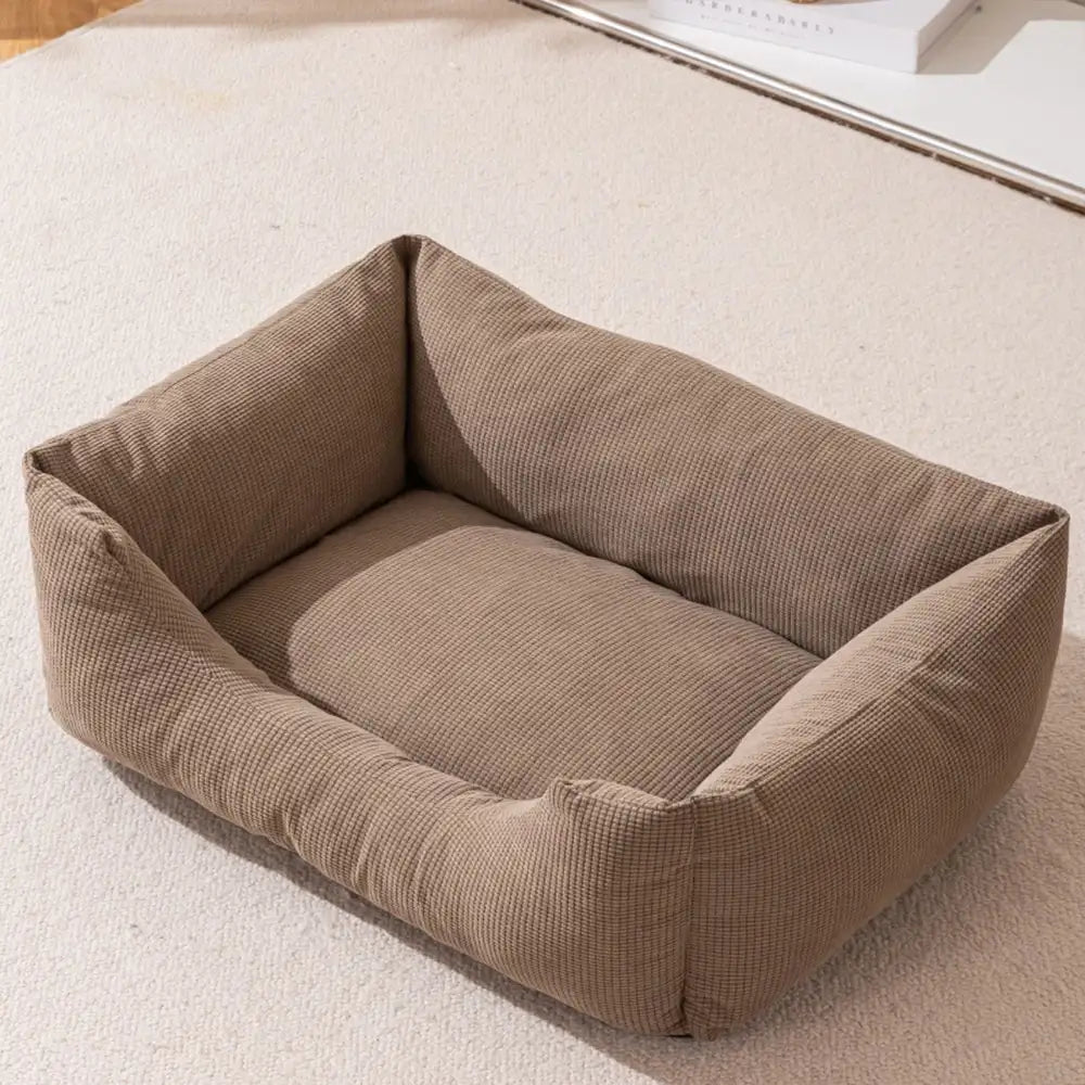 Lit pour chien confortable en velours côtelé détachable résistant aux rayures et respirant