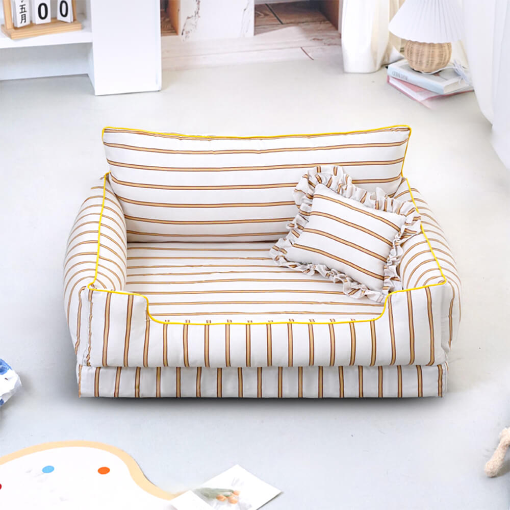 Lit chien et chat en coton avec coussin tout autour