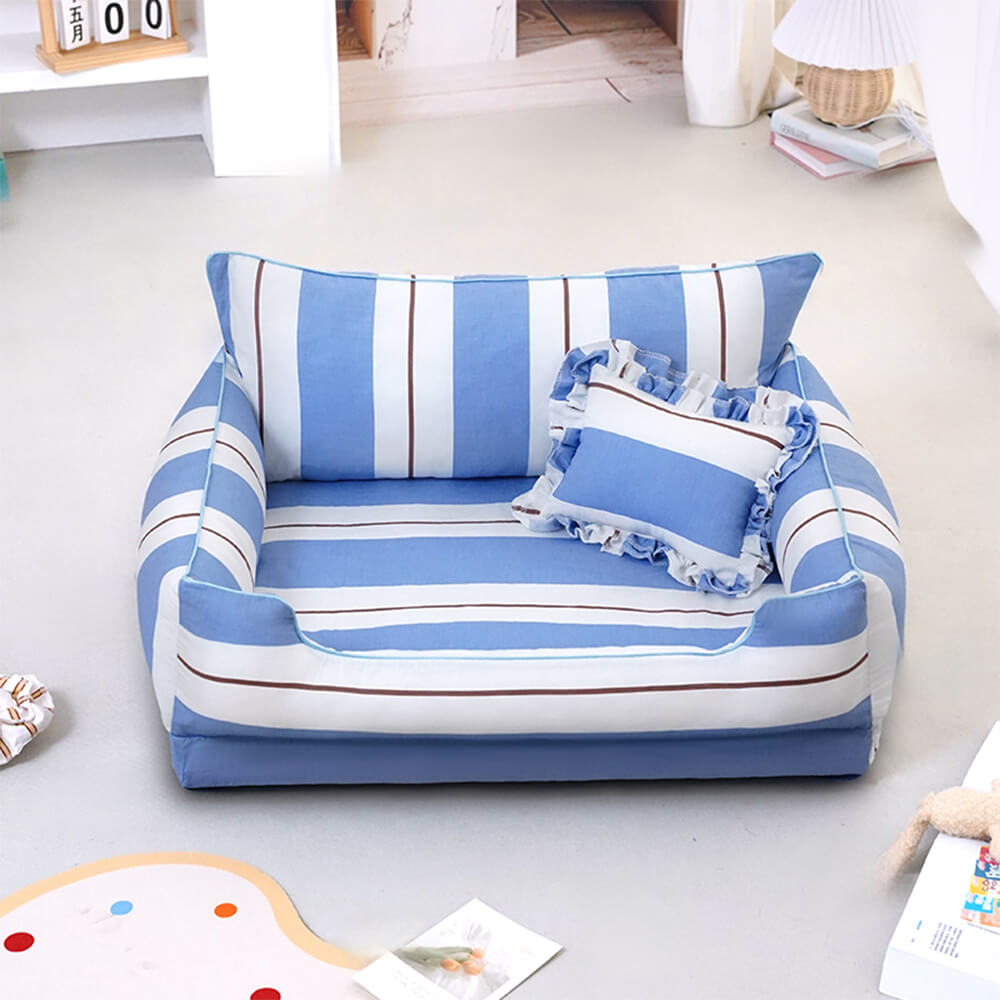 Lit chien et chat en coton avec coussin tout autour