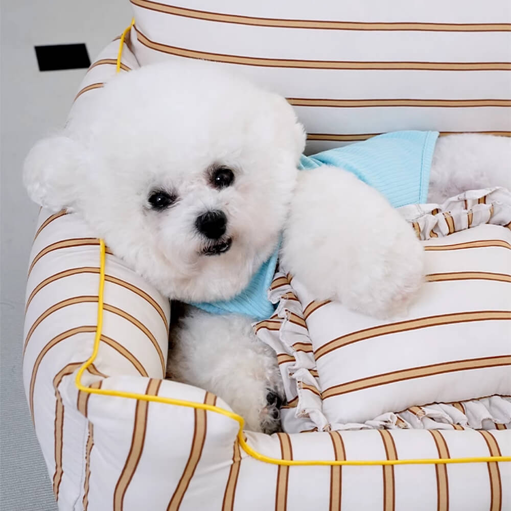 Lit chien et chat en coton avec coussin tout autour