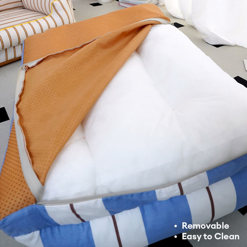 Lit chien et chat en coton avec coussin tout autour