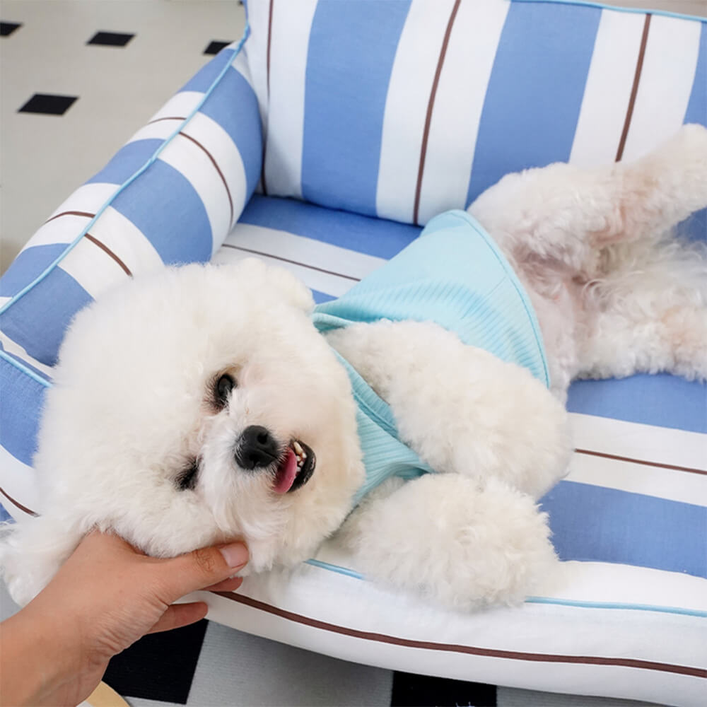 Lit chien et chat en coton avec coussin tout autour