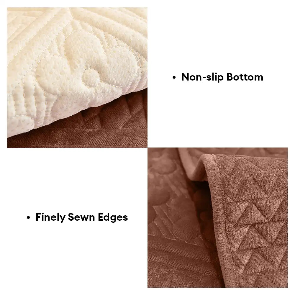Housse de canapé douce en peluche matelassée antidérapante motif géométrique en relief