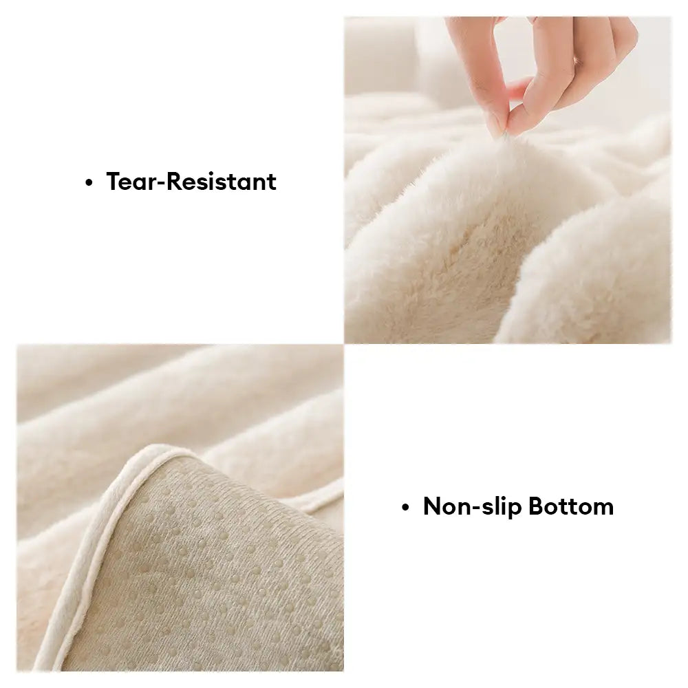 Housse de canapé en peluche moelleuse décorative pour protéger les meubles