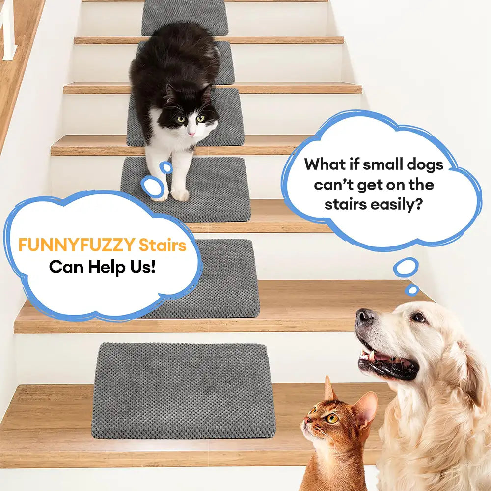 Rampes d'escalier modulaires en mousse pour chiens avec fixation Velcro