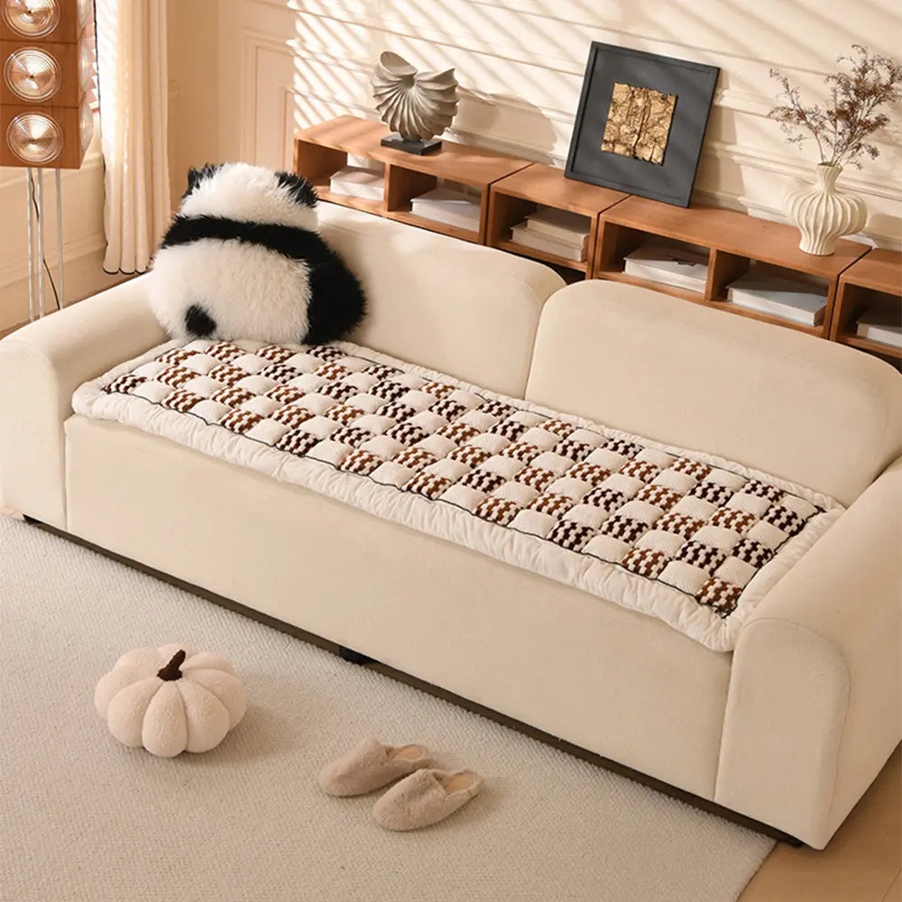Matelas pour animaux en peluche fait main avec housse de canapé confortable à carreaux