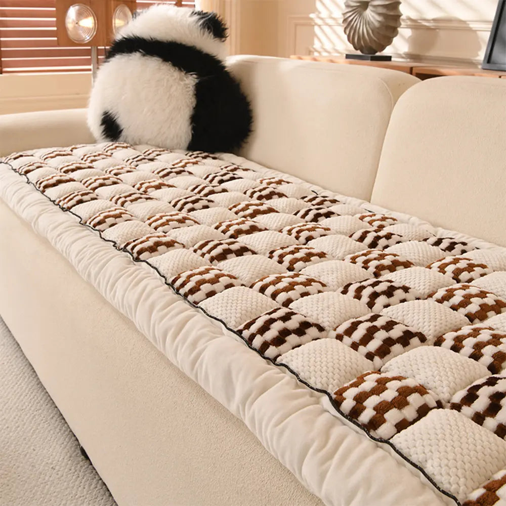 Matelas pour animaux en peluche fait main avec housse de canapé confortable à carreaux