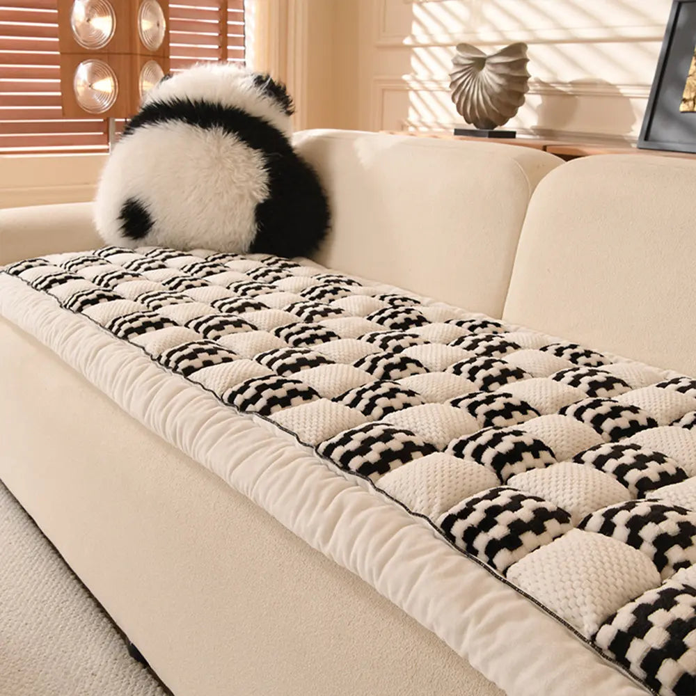 Matelas pour animaux en peluche fait main avec housse de canapé confortable à carreaux