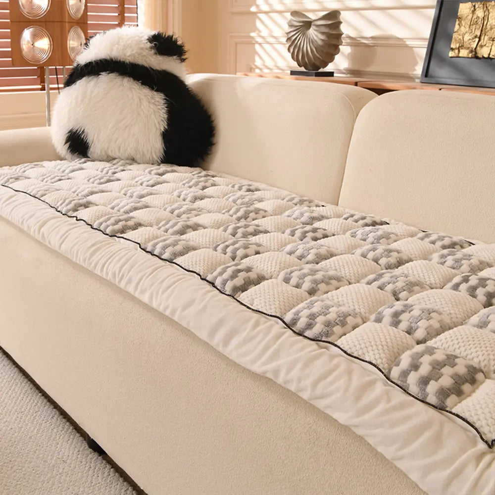 Matelas pour animaux en peluche fait main avec housse de canapé confortable à carreaux