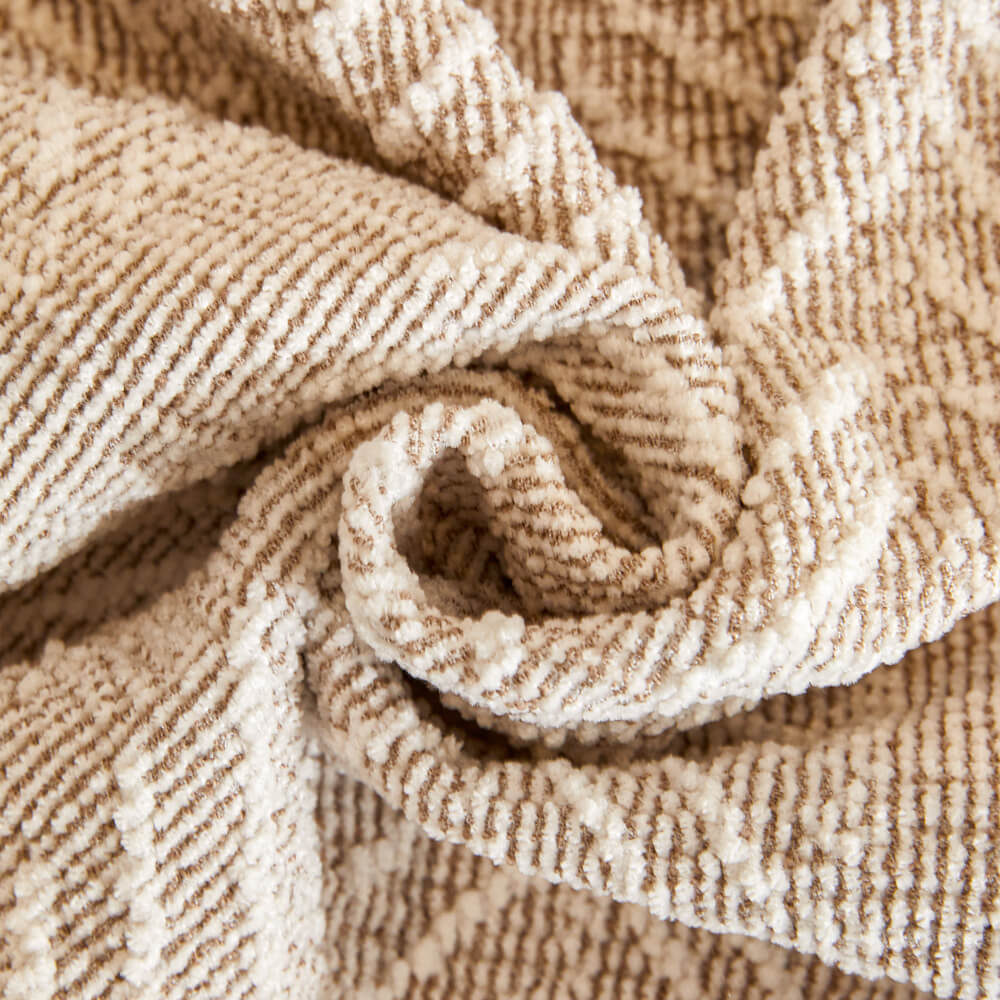 Housse de canapé magique antidérapante en chenille à motif chevrons