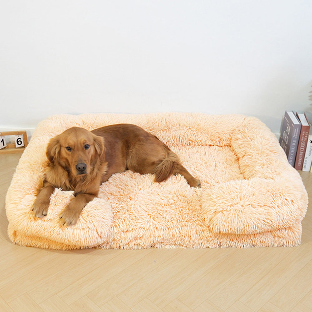 Lit Cocon Pour Chien Chat - Peluche Douce Antidérapant Lavable - Taille L 60cm Rose Confort Hiver