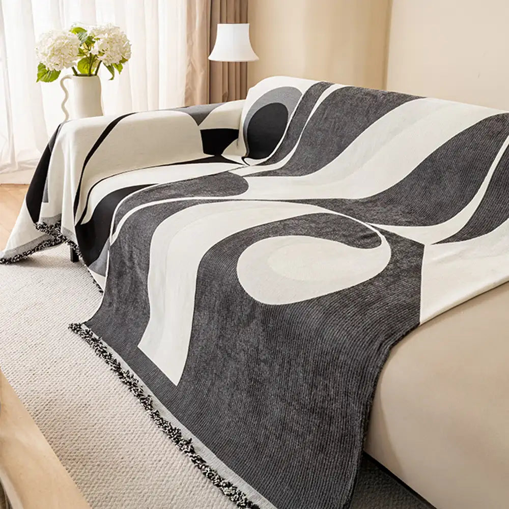 Housse de canapé universelle en chenille d’art moderne pour toutes les saisons
