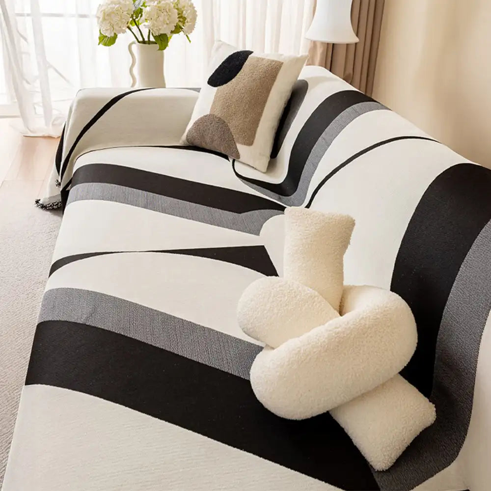 Housse de canapé universelle en chenille d’art moderne pour toutes les saisons
